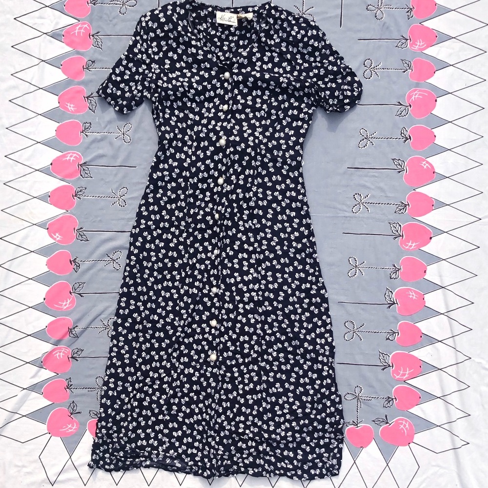 Vintage 90s Bow Maxi Dress